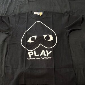 Comme des Garçons PLAY Black Tee with White Heart Graphic